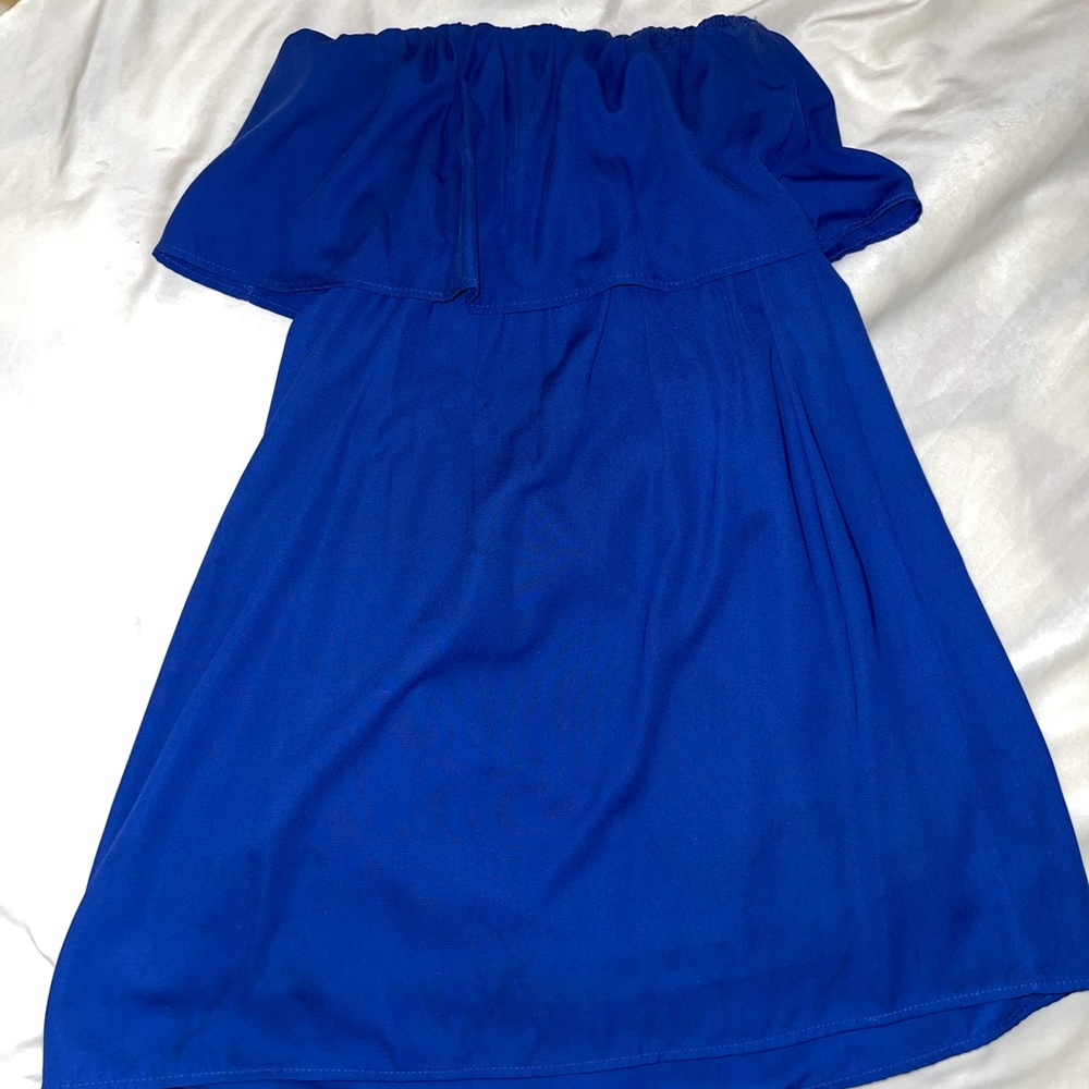 Royal blue strapless dress